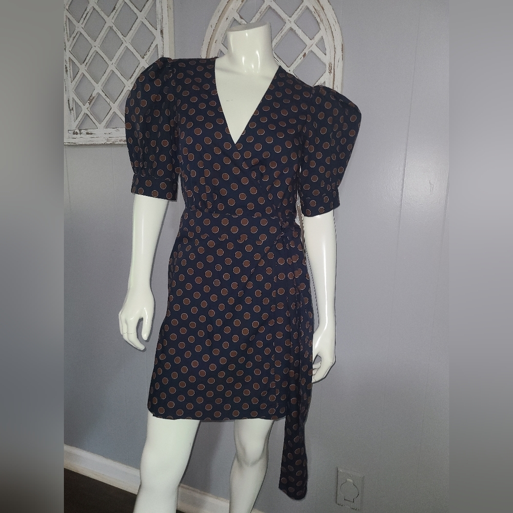 Happy X Nature by Kate Hudson Puff Sleeve Wrap Dress Size Small